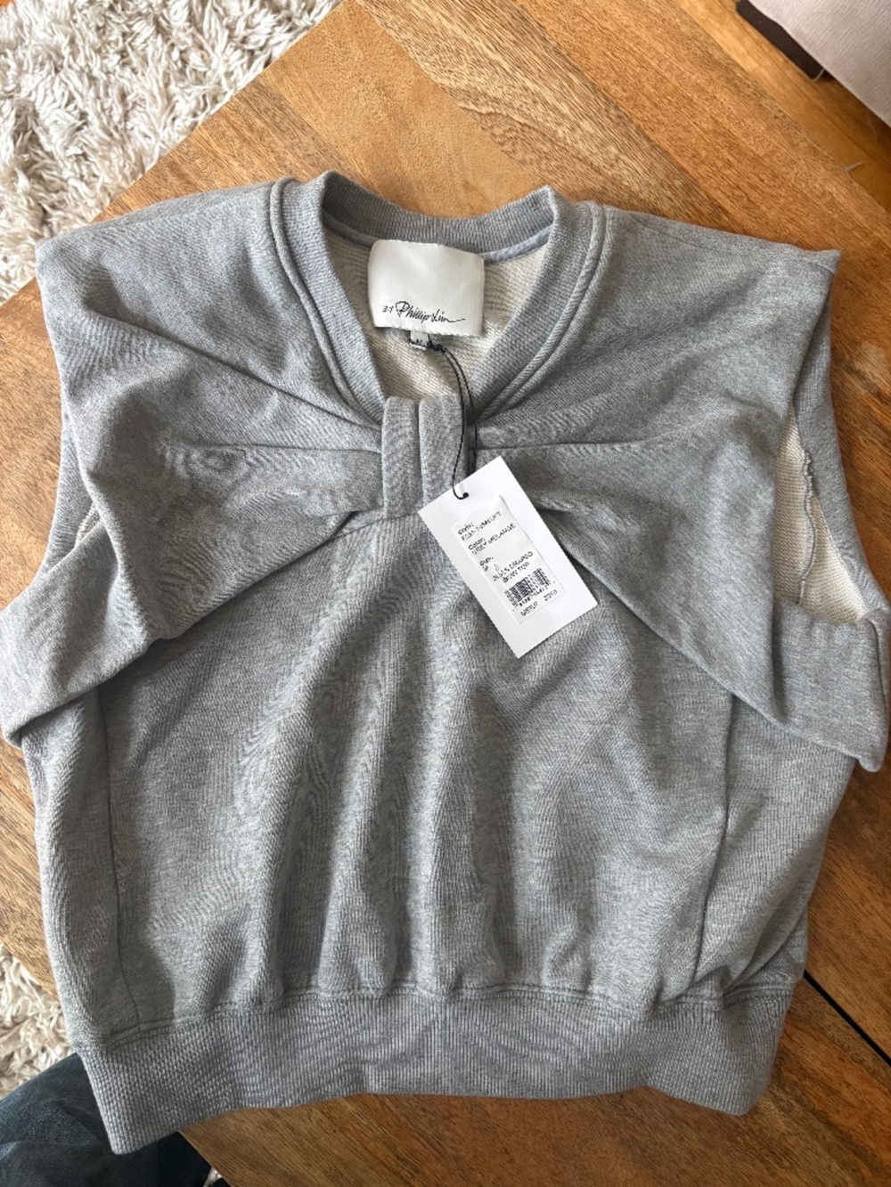 Phillip Lim 3.1 Draped Bow French Terry Top